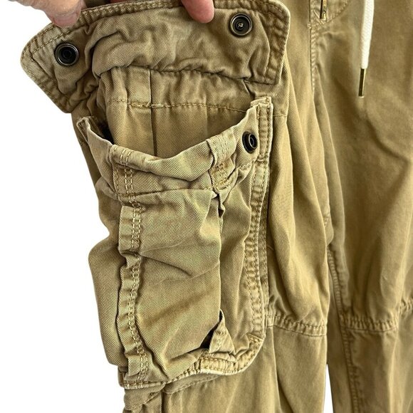 American Eagle Outfitters Mens M Jogger Khaki Tan Cargo Pants Grunge Gorpcore - Picture 10 of 15
